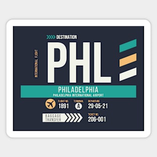 Philadelphia (PHL) Airport Code Baggage Tag Magnet